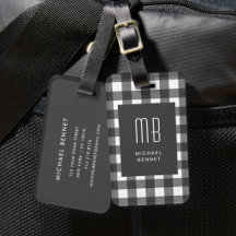 Elegantes Gingham-Monogramm