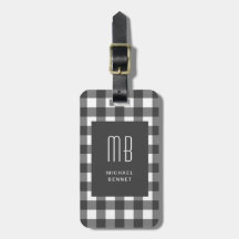 Elegantes Gingham-Monogramm