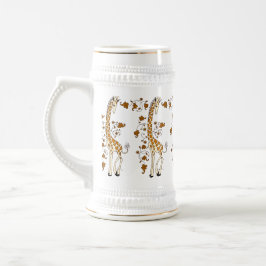 Elegantes Giraffengold und weißer Bier Stein Bierglas