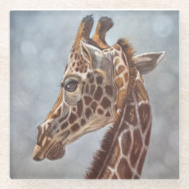 Elegantes Giraffenporträt Glasuntersetzer