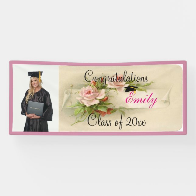 Elegantes, Girly, Abschluss, kundenspezifisches Fo Banner (Horizontal)
