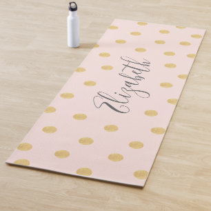 Elegantes, girly-farbenes Rosa mit goldenen Tupfen Yogamatte