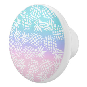 Elegantes Girly Gradient Ananas Muster farbig Keramikknauf