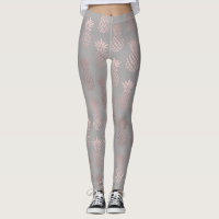 Elegantes girly Rosengold u. graues Ananasmuster