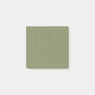 Elegantes Gitterdesign mit grünem karierten Muster Post-it Klebezettel