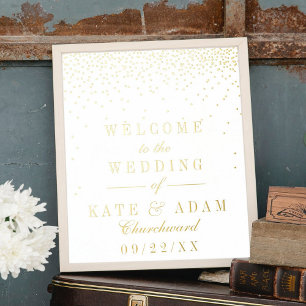 Elegantes Glam-Konfetti-Echtes-Folie-Hochzeitsschi Foliendrucke