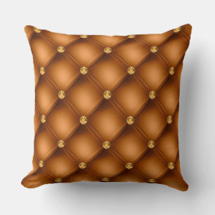 Elegantes Glam Tufted Gold Diamond Bronze Muster Kissen