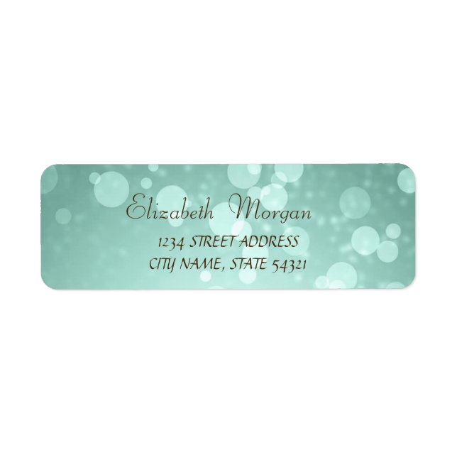 Elegantes Glamour-Bokeh-Adresslabel (Vorne)