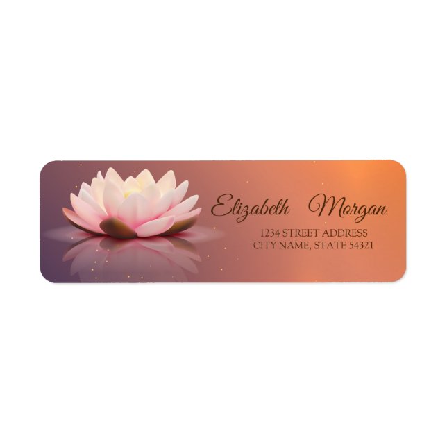 Elegantes Glamour Lotus Address Label (Vorne)