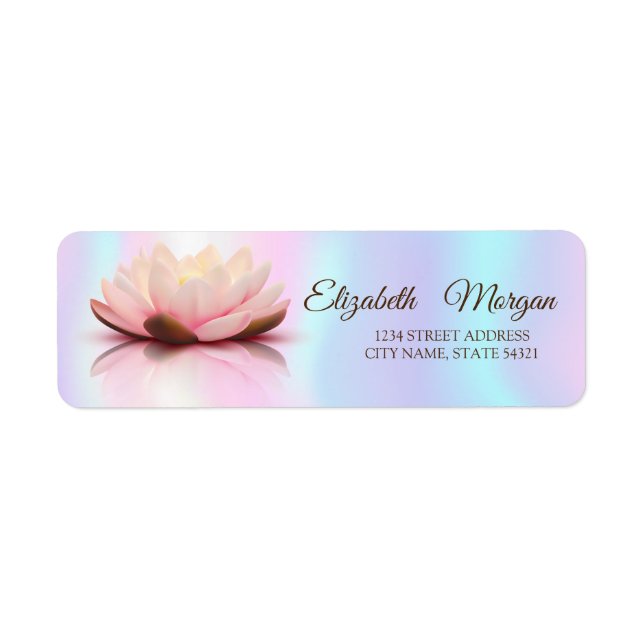 Elegantes Glamour Lotus Holographic Address Label (Vorne)