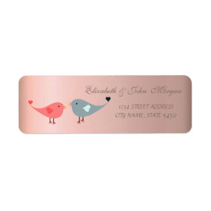 Elegantes glamouröses "Birds in Liebe"-Adressetike