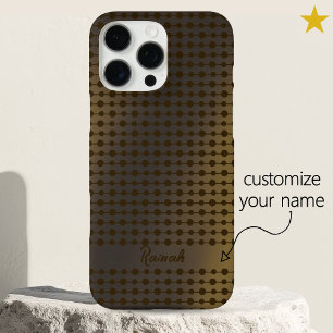 Elegantes glänzendes Gold-Punkte-Linien-Muster mit iPhone 16 Pro Max Hülle