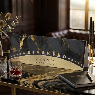 Elegantes, glänzendes Gold-Schwarz-Marmor-Achat re Tischaufsteller
