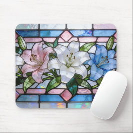 Elegantes Glasliliendesign in weichem P Mousepad