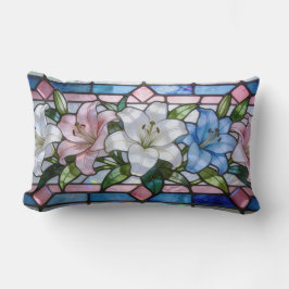 Elegantes Glasmalerei-Lilien-Blumendesign in weich Lendenkissen