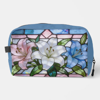 Elegantes Glasmalerei-Lilien-Blumendesign in weich Waschbeutel