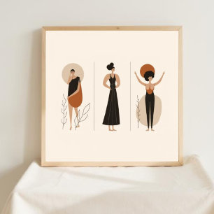 Elegantes Gleichgewicht – Feminine abstrakte Wandk Poster