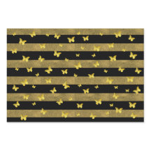 Elegantes Glitzer Gold Butterfly-Muster