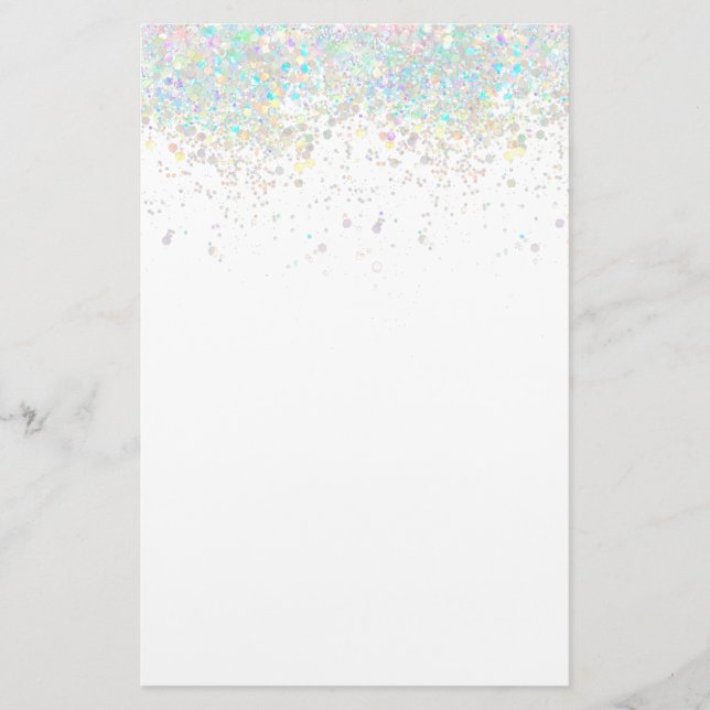 Elegantes Glitzer-Hochglanzpapier 5,5" x 8,5" Briefpapier (Vorderseite)