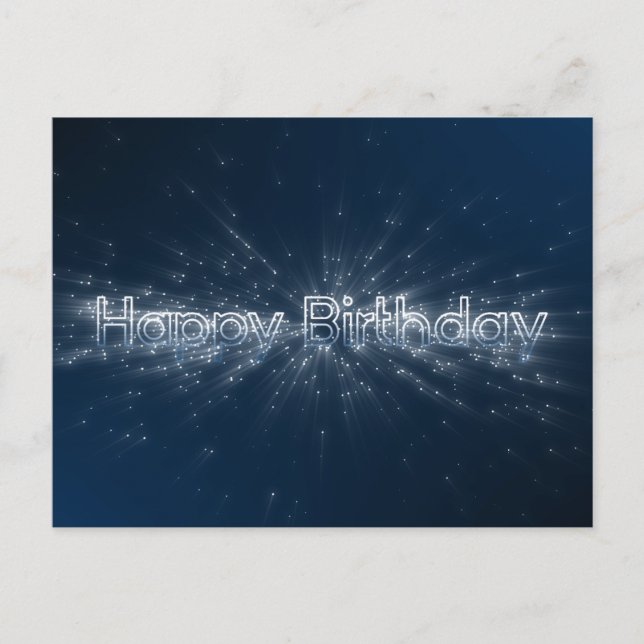 Elegantes Glück zum Geburtstag funkelnde Partikel  Postkarte (Vorderseite)