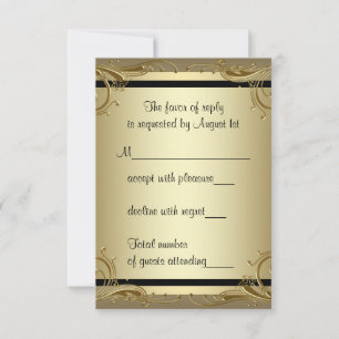 Elegantes Gold 50. Hochzeitliches Jubiläum Party RSVP Karte