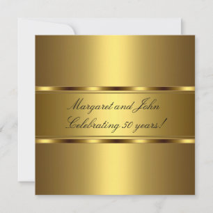Elegantes Gold 50-jähriges Party Einladung