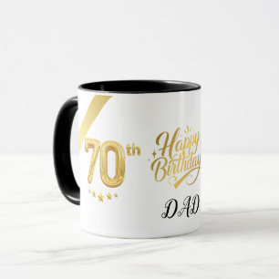 Elegantes Gold 70. Geburtstag (personalisieren) Pa Tasse