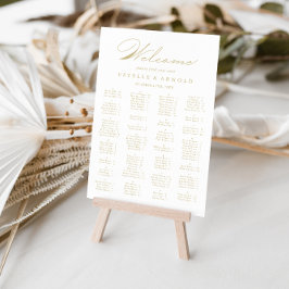 Elegantes Gold Alphabetisches Seating Chart Poster