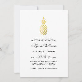 Elegantes Gold Ananas Brautparty Einladung