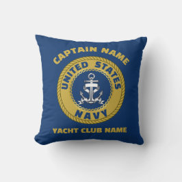 Elegantes Gold Anchor nautische Kapitäne Sommer Kissen