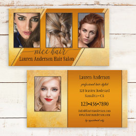 Elegantes Gold Artistic Foto Portfolio Fairer Styl Visitenkarte