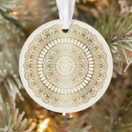 Elegantes Gold auf Cream Lotus Henna Mandala Ornament