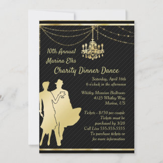 Elegantes Gold auf dem Black Cocktail Party Einlad Einladung
