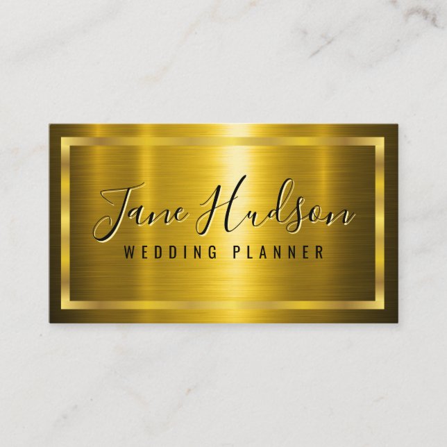 Elegantes Gold auf Gold Business Card 3.5X2.0 Visitenkarte (Vorderseite)