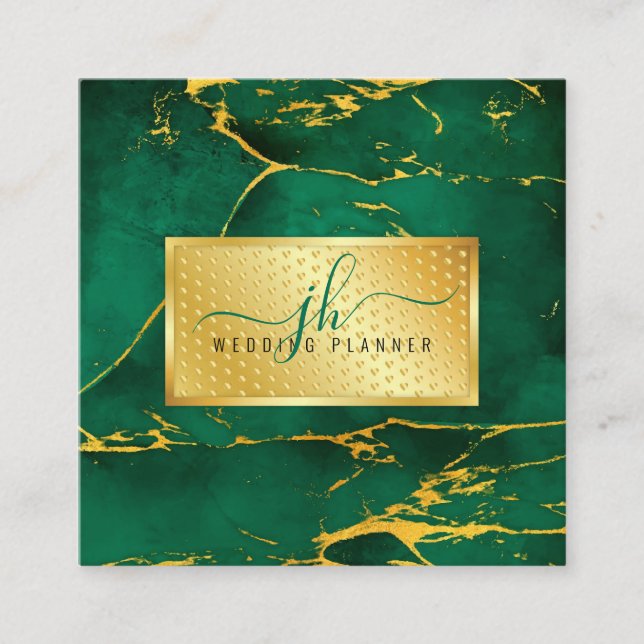 Elegantes Gold auf Goldfeldern Minimalistisch 2.5x Quadratische Visitenkarte (Vorderseite)