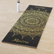 Elegantes Gold auf sanften schwarzen Flora Henna M
