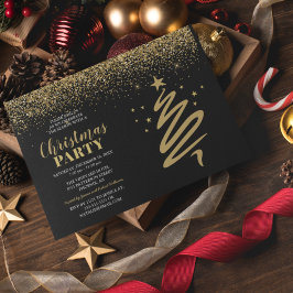 Elegantes Gold & Black Corporate Weihnachts-Party Einladung