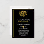 Elegantes Gold & Black Masquerade Sweet 16 Party Folie Einladungspostkarte<br><div class="desc">Elegante Gold & Black Masquerade Sweet 16 Party Foil Postcard Einladungen von Eugene_Designs.</div>