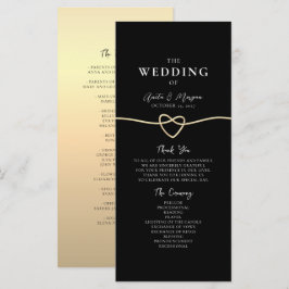 Elegantes Gold Black Wedding Ceremony Programm
