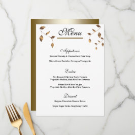 Elegantes Gold, Black Wedding Menü Menükarte
