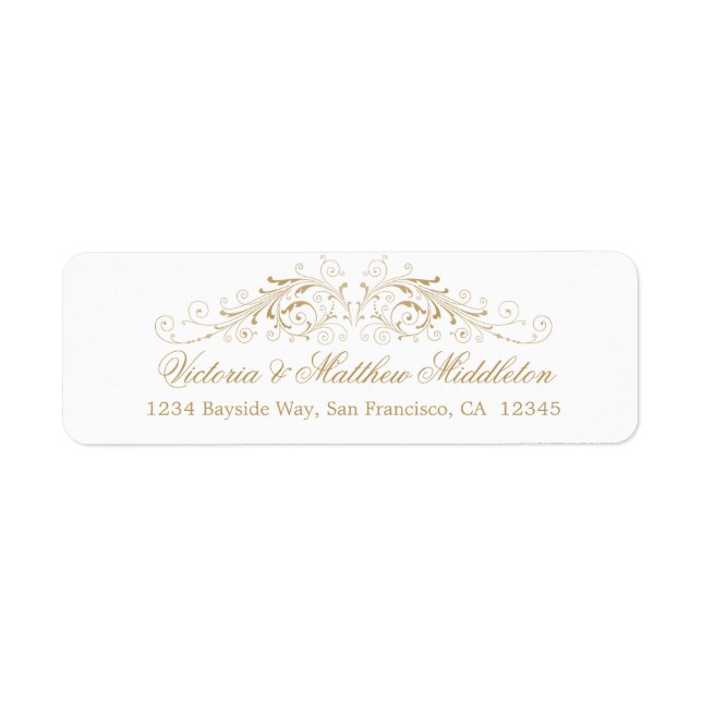 Elegantes Gold Blüh Damask (Vorne)