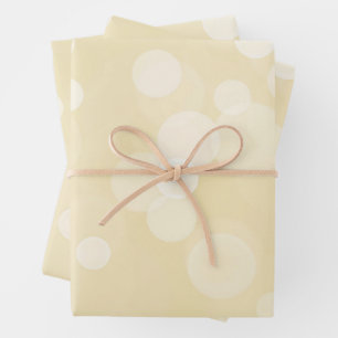 Elegantes Gold-Bokeh-Muster Hochzeit Geschenkpapier Set
