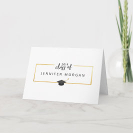 Elegantes Gold Border Abschluss Foto Vielen Dank C Karte