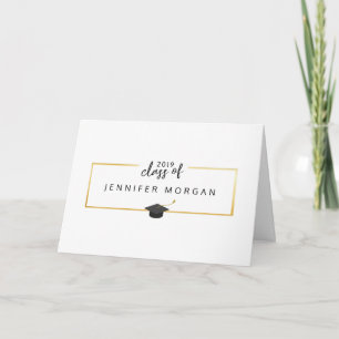 Elegantes Gold Border Abschluss Foto Vielen Dank C Karte