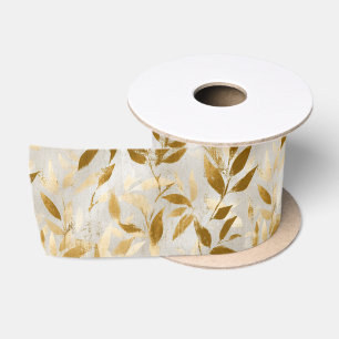 Elegantes Gold-Botanik Satinband