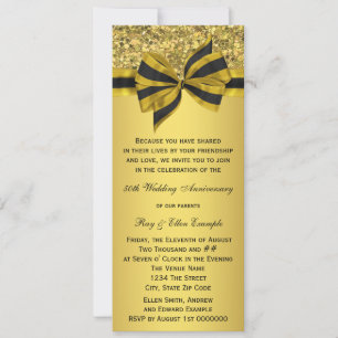 Elegantes Gold Bow Party zum 50. Jubiläum Einladung