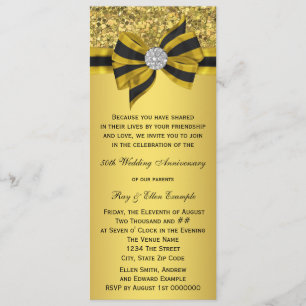 Elegantes Gold Bow Party zum 50. Jubiläum Einladung
