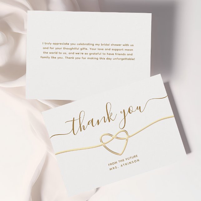 Elegantes Gold Brautparty Dankeschön Card Einladungspostkarte (Von Creator hochgeladen)