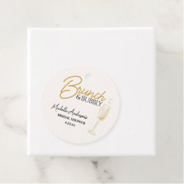Elegantes Gold Brunch & Bubbly Brautparty  Geschenkanhänger
