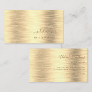 Elegantes Gold Brushed Metallic Monogram Name Scri Visitenkarte